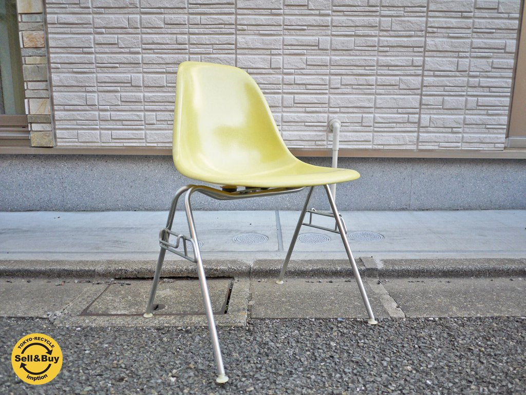 モダニカ MODERNICA サイド シェルチェア スタッキングベース FRP レモン イエロー ◎