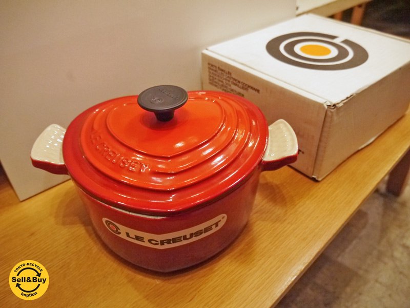 ルクルーゼ LE CREUSET ココット・ダムール チェリーレッド 未使用品 1.9L 両手鍋 ■