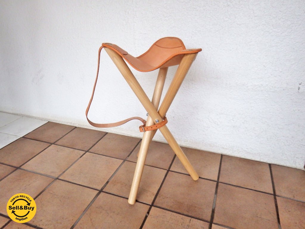 ノルマーク Normark ハンティング チェア HUNTING CHAIR レザー スツール 折畳み デンマーク ◇