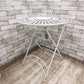 ヴィンテージ フォールディングテーブル シャビーシック ホワイト ガーデンテーブル カフェ フレンチ ●