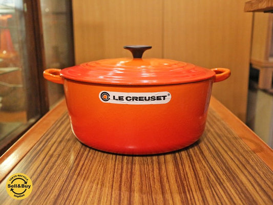 ルクルーゼ LE CREUSET ココットロンド 30cm オレンジ 両手鍋 ◎