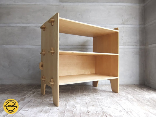 無印良品 MUJI ウェッジシェルフ wedge shelf プライウッド 楔 2段 オープン シェルフ 棚 ♪