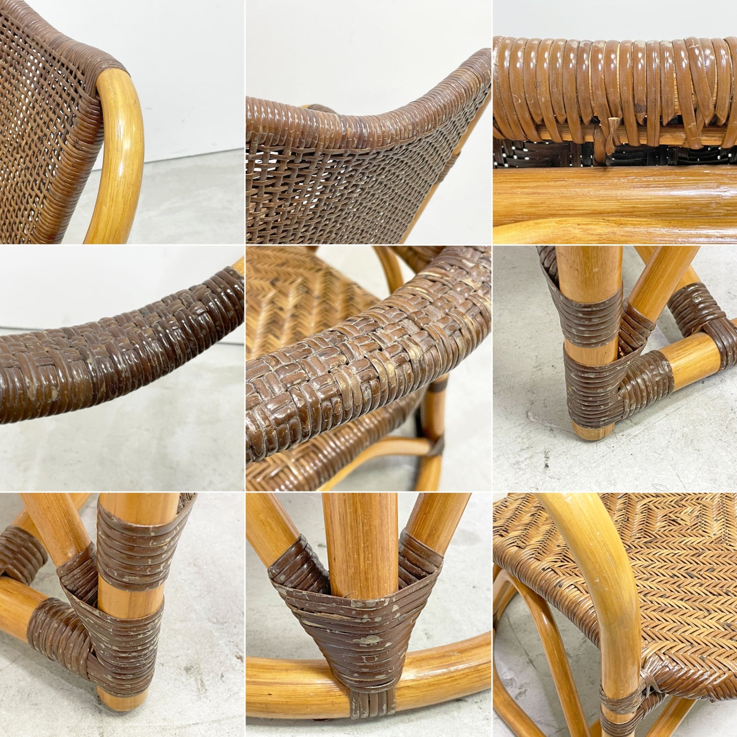 カザマ KAZAMA ルロット アームチェア Lurot Arm Chair ラタン 籐家具 ベージュ系 クッション付き インドネシア 定価￥48,800- B ●