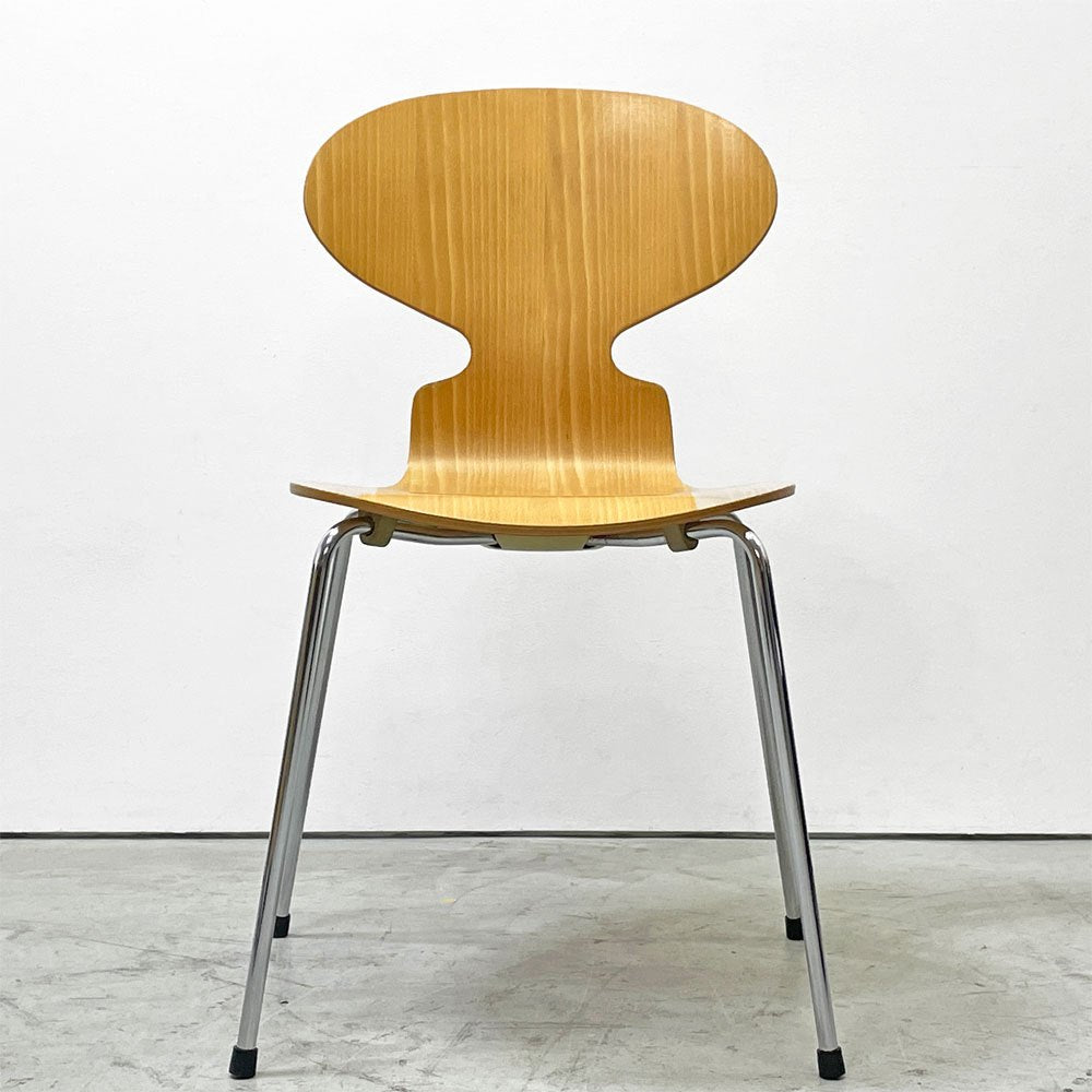 フリッツハンセン Fritz Hansen アントチェア 4本脚 ナチュラルビーチ ラッカー アルネ・ヤコブセン 北欧家具 H ●