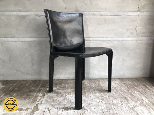 カッシーナ イクスシー Cassina ixc. 412 キャブ CAB アームレスチェア 黒 マリオ・ベリーニ デザイン 定価183,600円 C ♪