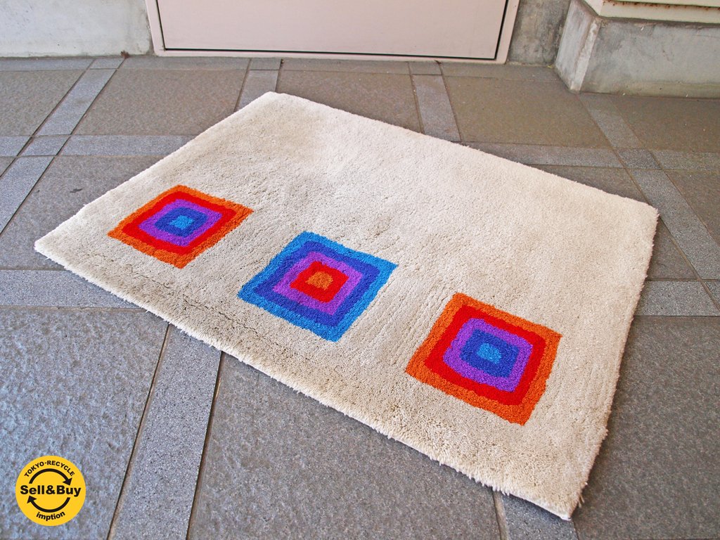 ミッドセンチュリー デザイン Mid-Century スモールラグ ヴェルナーパントン Verner Panton MIRA-X SQUARE Textile ★