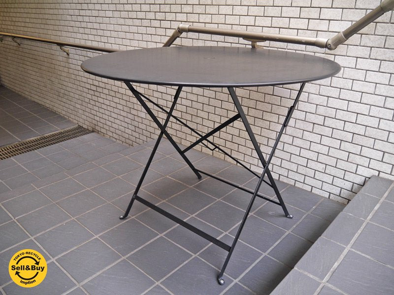 フェルモブ Fermob ビストロ ラウンドテーブル Bistro Round table 折畳み ガーデンテーブル スチール製 直径96 定価48600円 ■