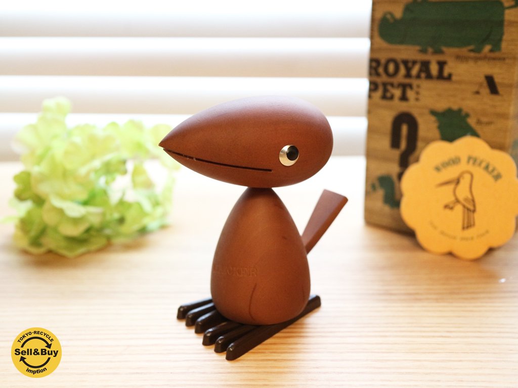 ロイヤルペット ROYALPET キツツキ WOOD PECKER 鳥  木製玩具 箱付 ◎