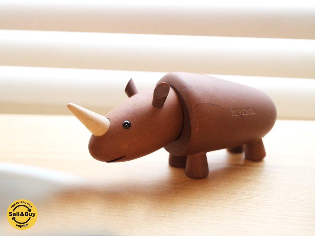 ロイヤルペット ROYALPET サイ RHINOCEROS 木製玩具 箱付 ◎