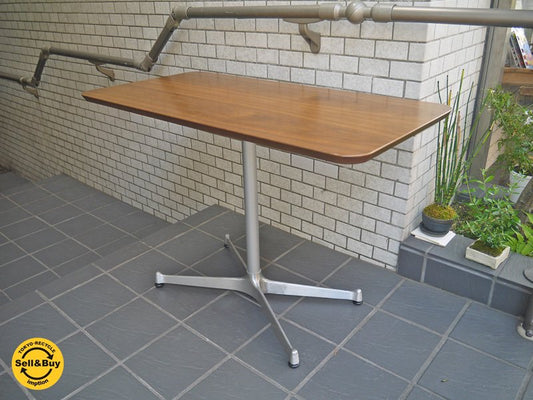 モモナチュラル Momo natural カフェテーブル rectangle top × XR LEG SILVER ウォールナット材天板 Xレッグ 高さ60cm■
