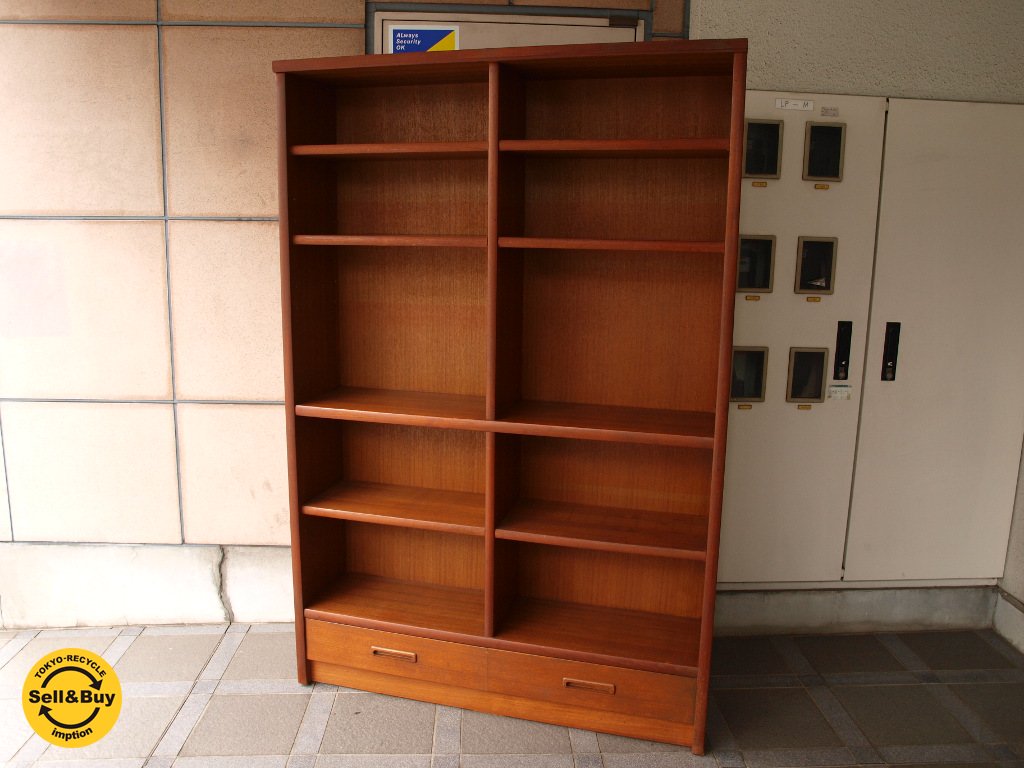 ジャパン ビンテージ チーク材 TeakWood ブックシェルフ Book Shelf 本棚 書棚 ★