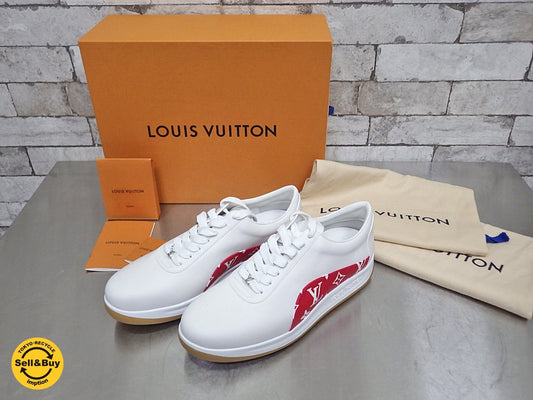 シュプリーム × ルイ・ヴィトン Supreme × Louis Vuitton スポーツスニーカー Sport Sneaker ホワイト×レッド 約27cm 未使用品 ●