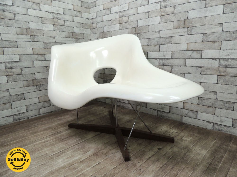 ヴィトラ vitra. ラ・シェーズ La chaise ラシェーズ 寝椅子 C&R.イームズ 80's ビンテージ 正規品 FRP グラスファイバー製 旧ロゴシール付 幻の名作 ラウンジチェア ◇