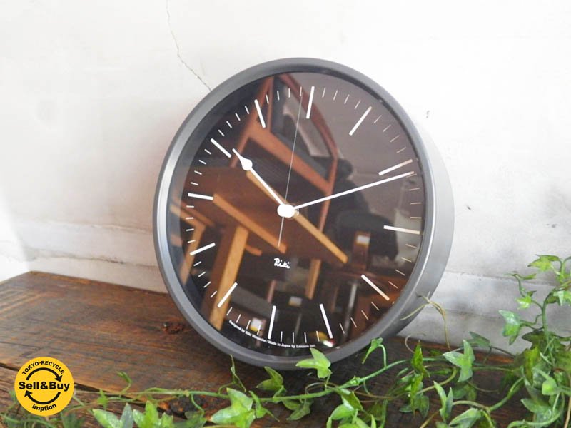 レムノス Lemnos 渡辺力 ウォールクロック 電波時計 直径20cm RIKI STEEL CLOCK ♪