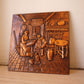 ベルギー Belgium 銅板 打ち出し レリーフ アート Copper Plate 60ｃｍ×60ｃｍ 作家不明 ★