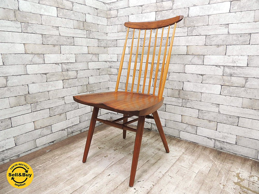 ジョージ・ナカシマ 桜製作所 New Chair ニューチェア (A) ウォールナット無垢材 nakashima 桜 SAKURA MADE IN JAPAN 焼印入り ●