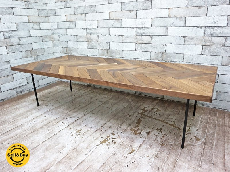 レンバシー REMBASSY ミズ ヘリング Ms.HERRING ローテーブル low table ウォールナット ヘリンボーン 未使用品 ●