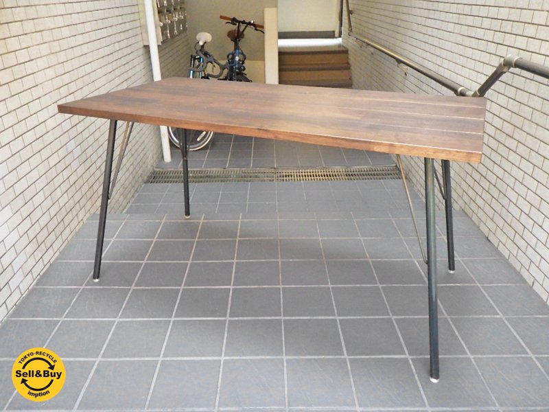 ビメイクス BIMAKES シンバス SHINBASU ダイニングテーブル 155cm 鉄脚 インダストリアルデザイン ■