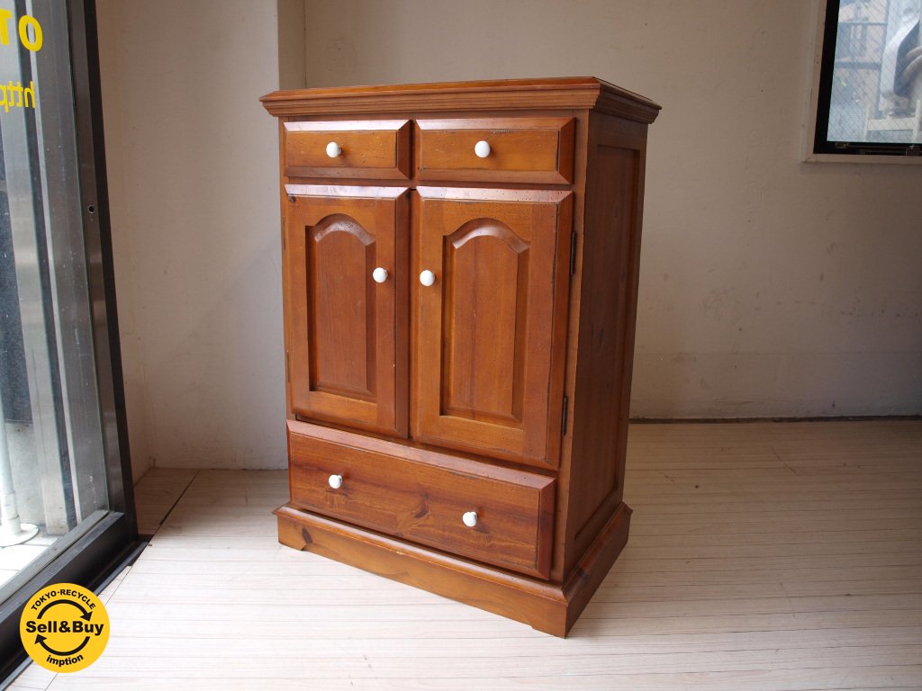 カントリースタイル パイン材  ウッドキャビネット Wood cabinet アンティーク調 ★