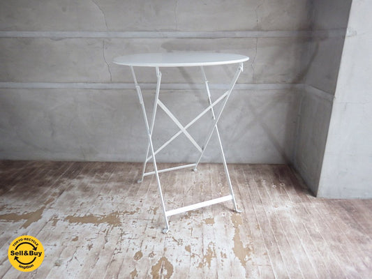フェルモブ Fermob ビストロ フォールディング テーブル ホワイト Φ60ｃｍ 折畳テーブル A ♪