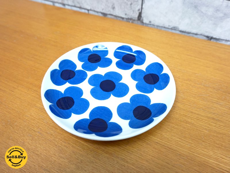 アラビア ARABIA アウリンコ aurinko 17cm ケーキプレート ブルー エステリトムラ A ●