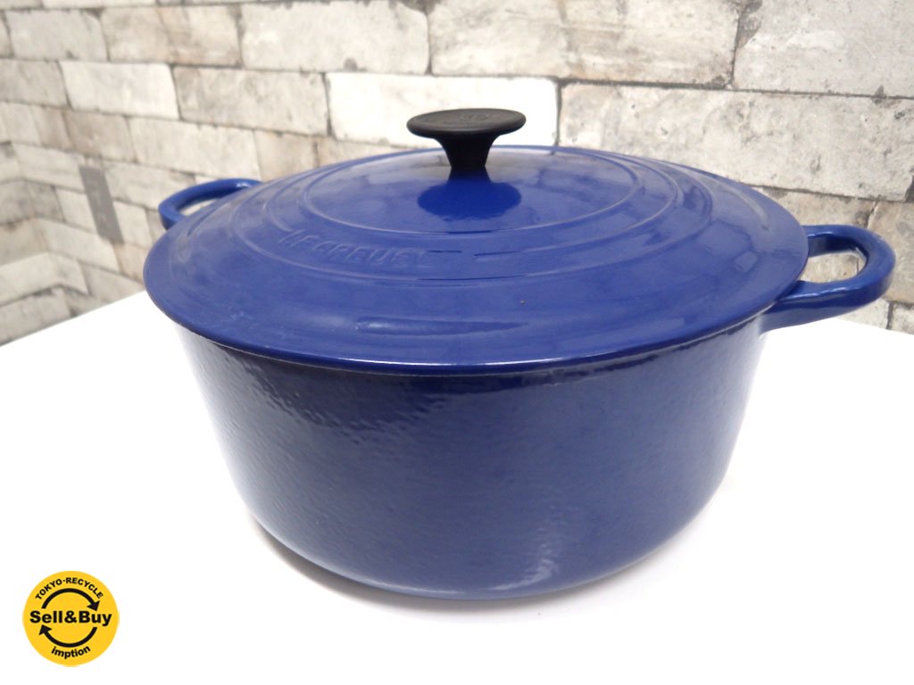 ルクルーゼ LE CREUSET ココットロンド 両手鍋 28cm ソノマブルー ●