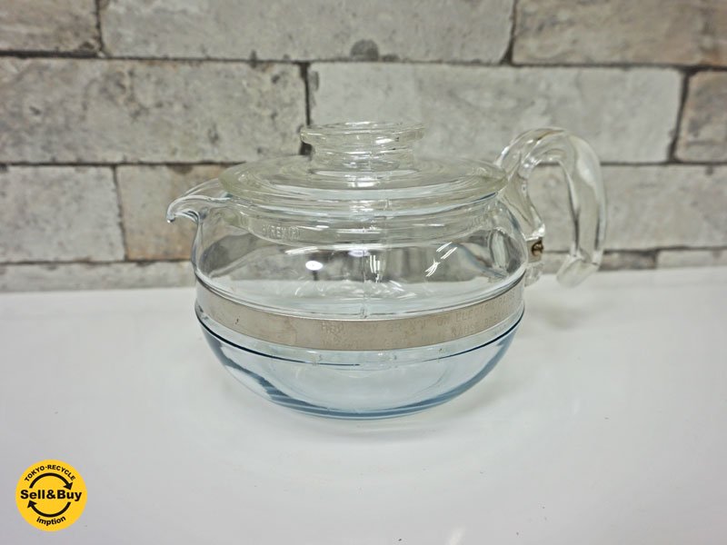 オールドパイレックス old PYREX ガラス ティーポット 6Cup 50's ビンテージ ●