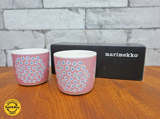 マリメッコ marimekko プケッティ PUKETTI ラテマグ 2個セット 箱付き ピンク ●