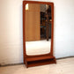 北欧ビンテージ Vintage チーク材 ウォールミラー with シェルフ Wallmirror with shelf Teakwood 鏡 ★