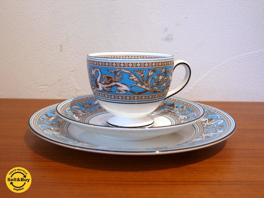 ウェッジウッド Wedgwood フロレンティーン Florenteine ターコイズ トリオ B リーシェイプ ★