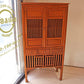 アジアン家具 Asian furniture チーク無垢材 キャビネット 立ち脚  飾り棚 食器棚 ★