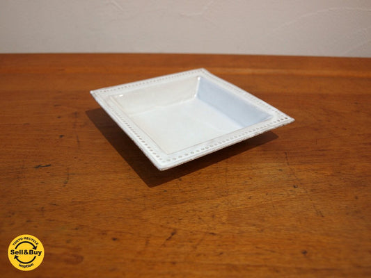 アスティエ・ド・ヴィラット Astier de Villatte パール スクエア ディッシュ Sサイズ PERLES SQUARE DISH 未使用保管品 ★