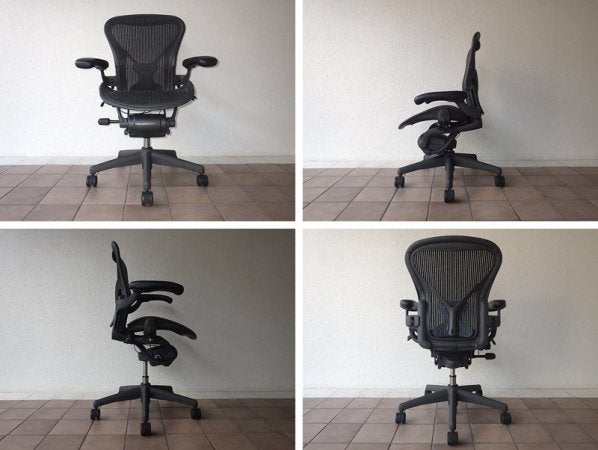 ハーマンミラー HermanMiller アーロンチェア Aeron Chair ポスチャーフィット フル装備　Aサイズ 定価￥18.6万～ （ デスクチェア / オフィスチェア ）状態良好 ◇