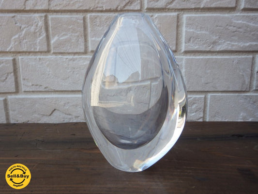 オレフォス Orrefors スヴェン・パルムクヴィスト Sven Palmqvist ティアドロップ フラワーベース Teardrop Vase #PU3632 50~60s ●