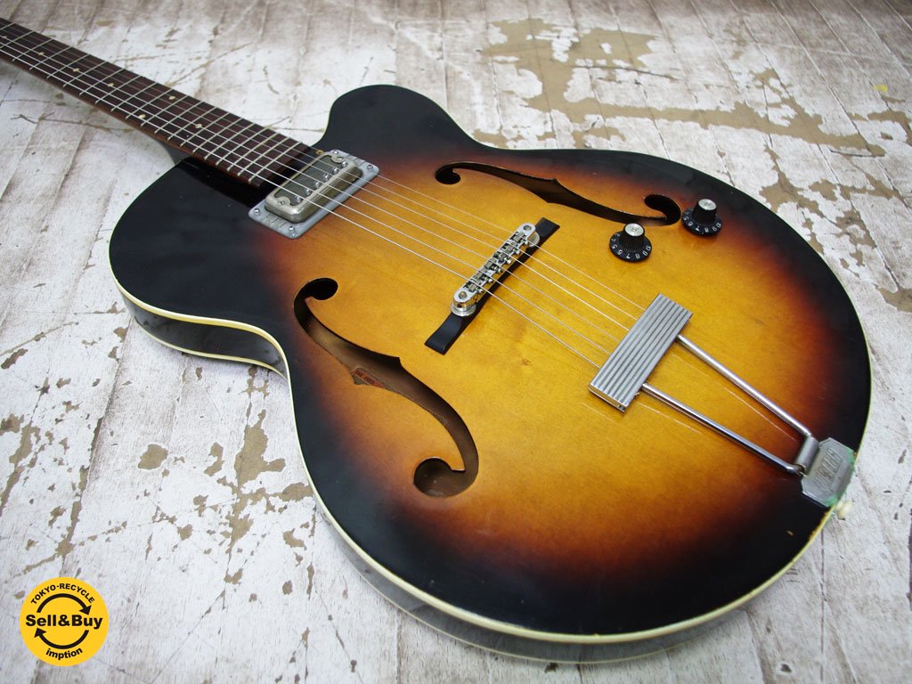 グレッチ Gretsch ヴィンテージ 6186 クリッパー Clipper フルアコ エレキギター サンバースト Sunburst 1960年製 Ovation ケース付き ●