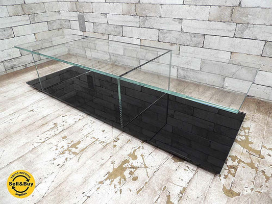 カッシーナ Cassina メックス MEX ローテーブル ガラステーブル 269-02/12 レクタングラータイプ ブラック ピエロリッソーニ ●