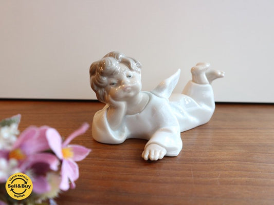 リヤドロ LLADRO フィギュリン ひと休み 天使 陶器 置物 ◎