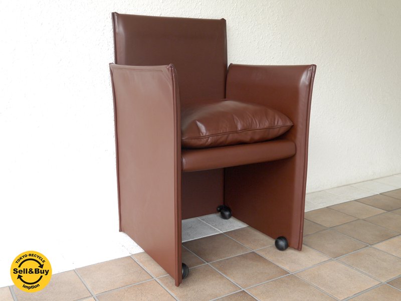 カッシーナ Cassina ブレーク BREAK アームチェア マリオベリーニ Mario Bellini ラウンジチェア 1p ソファ 最高級本革FY革仕様 定価51.4万 MoMA永久収蔵品 ◇