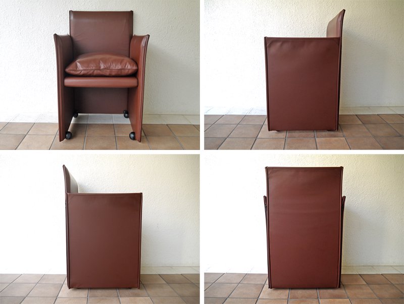 カッシーナ Cassina ブレーク BREAK アームチェア マリオベリーニ Mario Bellini ラウンジチェア 1p ソファ 最高級本革FY革仕様 定価51.4万 MoMA永久収蔵品 ◇