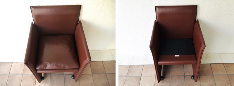 カッシーナ Cassina ブレーク BREAK アームチェア マリオベリーニ Mario Bellini ラウンジチェア 1p ソファ 最高級本革FY革仕様 定価51.4万 MoMA永久収蔵品 ◇