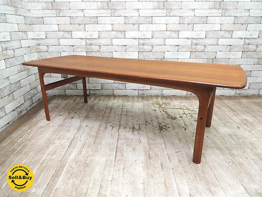 rasmus solberg チーク材 ビンテージ コーヒーテーブル ローテーブル Arne Halvorsen 北欧家具 ノルウェー W149cm ●