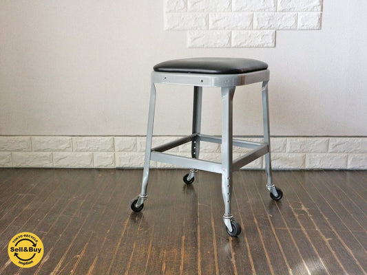 リオン LYON ファクトリースツール FACTORY STOOL パシフィックファニチャー P.F.S取扱い キャスター付き A ◎