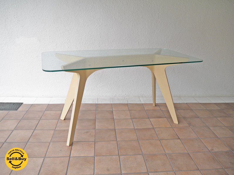 イーアンドワイ E&Y ペガサスダイニングテーブル PEGASUS DINING TABLE W140 ビーチ材 白 WU-1 ￥11.8万 アレックス・マクドナルド Alex Macdonald ◇