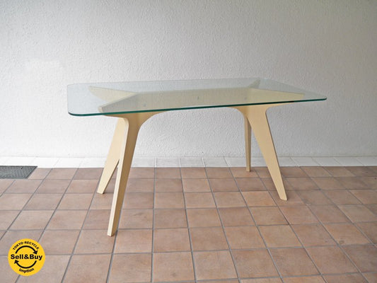 イーアンドワイ E&Y ペガサスダイニングテーブル PEGASUS DINING TABLE W140 ビーチ材 白 WU-1 ￥11.8万 アレックス・マクドナルド Alex Macdonald ◇