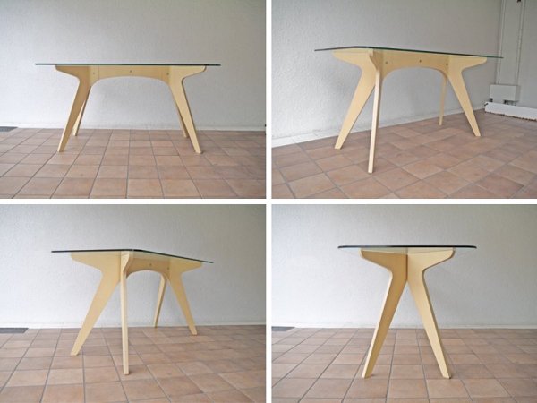 イーアンドワイ E&Y ペガサスダイニングテーブル PEGASUS DINING TABLE W140 ビーチ材 白 WU-1 ￥11.8万 アレックス・マクドナルド Alex Macdonald ◇