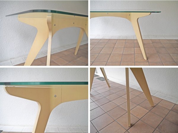 イーアンドワイ E&Y ペガサスダイニングテーブル PEGASUS DINING TABLE W140 ビーチ材 白 WU-1 ￥11.8万 アレックス・マクドナルド Alex Macdonald ◇