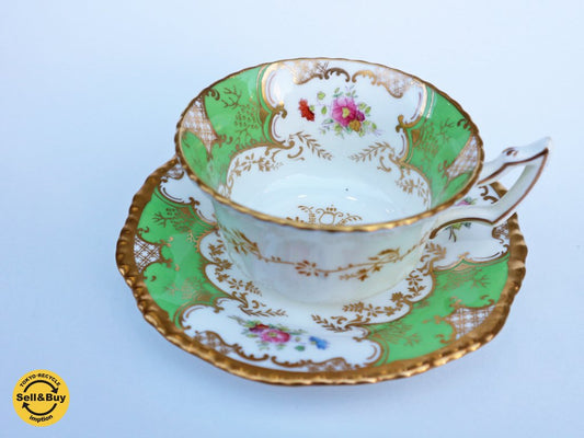 コールポート COALPORT バットウィング Batwing C&S 英国 アンティーク 希少カラー デュオグリーン イギリス ◎