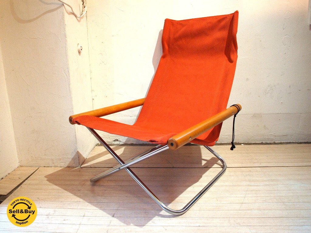 ニーチェア エックス Ny chair X 新品シートに交換済 レンガ 折畳 チェア 新居 猛 MoMA ★