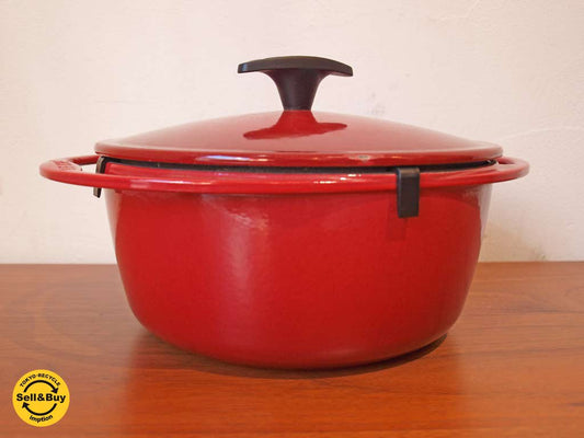 ルクルーゼ LE CREUSET ココットロンド キャセロール Φ 22cm チェリーレッド ★