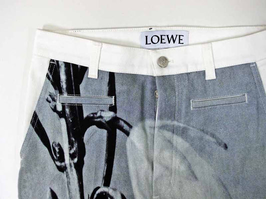 ロエベ LOEWE フィッシャーマンデニム Fisherman Trousers Botanical ホワイト size36 ジョナサン・アンダーソン ●